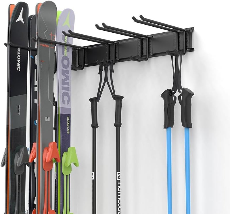 Ultrawall Ski Rack, Wall Mounted Ski Storage for Garage Storage Organizer System, 10 Pairs of Skis Holder for Home Shed, Holds Up to 300lbs - Image 2